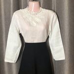 ZARA  Basic White Embroidered Long Sleeve Blouse Photo 2
