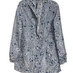 LINDA ANDERSON Rain Jacket Hooded Cinch Waist Leopard Floral Blue EUC Small Photo 3