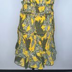 Olivaceous Yellow Green Palm Smocked Tiered Ruffle Short Mini Dress Medium NWT Photo 11