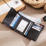 Chain Wallets for Men Biker Wallet with RFID Blocking Genuine Leather Trifold Wallet with Chain Photo 2