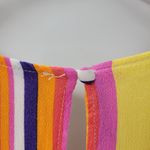 Harper Heritage Dress Small Multicolor Striped Tie Waist Wood Button Front Photo 1