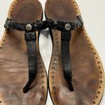 UGG Australia Bria Black Tan Braided Leather Flip Flop Sandals Women’s 7 Basic Photo 1