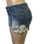 Wild Blue Sadie Robertson Collection  Crochet Lace Blue Jean Shorts Juniors 7 Photo 1