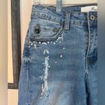 KanCan Jewel Embellished Distressed Cropped Jeans Blue Size 26 Photo 3