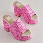 DV by Dolce Vit Dolce Vita Platform Mule Sandals Pink Raffia Photo 1