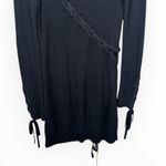 Revolve  Lovers + Friends Black Sweater Dress Black Cotton Knit Lace Up Detail LS Photo 4