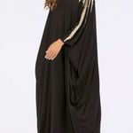 Muslim Hui Dubai Beaded Bat Sleeve Robe Plus Size Ladies Dress beach cover up Gold Photo 5