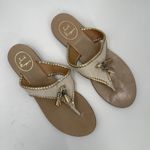 Jack Rogers Alana Sandals Size 9 Tassel Thong Slip On Leather Bone Gold Summer Photo 14