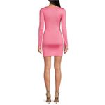 Gianni Bini  NWT Pink Icon Knit Scoop Neck Long Sleeve Mini Dress Size Large Photo 1
