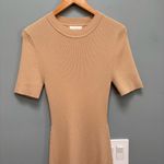 Dissh Maxi Short Sleeve Ribbed Knit Dress Nude XL Tan Photo 2