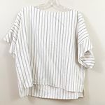 ZARA  Basic Striped Cream/Black Hi-Lo Cropped Short Sleeve Top Photo 0