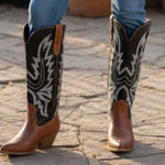 NEW Indigo Rd Brown and Black Western Embroidered Pointed Toe Boots Size 10 Photo 0