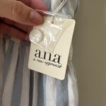 a.n.a NWT  New Approach Blue/White Striped Rayon Linen Midi Dress Women’s M Photo 3
