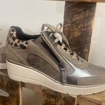 Geox  respira sneaker metallic brown suede leather zip fashion shoe Sz 10 Photo 8