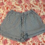 Free People  Intimately Blue White Cotton Striped Shorts Photo 0