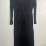 Joseph Ribkoff Vintage  Black Crochet Maxi long sleeve zip dress size 8 witchy Photo 3