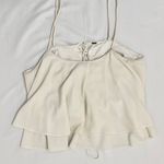 Free People Tropical Wave Cream Lace Back Crop Tank Top - M Photo 3