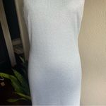 Vintage Nadine Silvery Blue Halter Maxi Dress Size 11 Y2K Shimmer Gown Open Back Photo 4