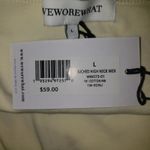 We Wore What NWT  Ruched High Neck Sleeveless Open Back Bodycon Midi Dress L Cream Photo 9