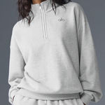 Alo Yoga  Accolade 1/4 Zip Pullover Athletic Heather Grey S Photo 0