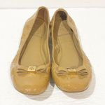 Tory Burch Eddie 2 Logo Bow Smooth Naplak/soft Patent Flats Camellia Pink Beige Photo 1