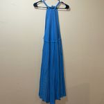 Free People Womens  Spring Love Drape Midi Blue Halter A-line Skirt Dress Photo 4