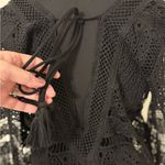 Blue Blush Black Crochet Lace Blouse Bodysuit Size Small Photo 4