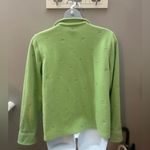 Women's Green & Blue Fleece Embroidered Floral Spring Jacket Denim&Co 1X Photo 2