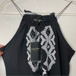 BNWT! LOVE STITCH Black Chiffon Maxi Dress w/Tribal Stitching Size M Photo 5
