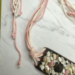 Womens Chunky Shell Chip Studded Tie Belt Boho Medium (M) Large (L) ✨ Pink Photo 1