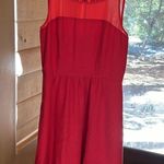 Maeve Anthroplogie Womens Lattice Neck A-line Dress Red Sleeveless Size 6 Photo 6
