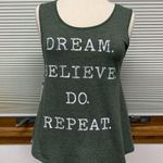 About A Girl  Green Dream Believe Do Repeat tank top Size Small Photo 3