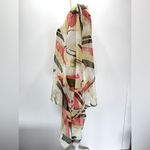 Chico's Chico’s Travelers Collection Earth Tone Sheer Asymmetric Hem Flowy Pullover 2/L Photo 4