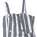 Pull & Bear  Striped Romper With Buttons Blue and White Women's Size Small Photo 3