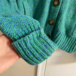 American Eagle  sweater cardigan academia purple/green button front Large Photo 3