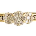 Women’s 10k 10KT IKS Diamond Yellow Gold Flower Cluster Band Ring Size 6.75 Photo 5