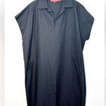 Shamask Women’s Classic Shirt Dress In Black Cotton Pique Size L Size L Photo 1