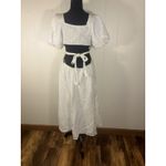 astr the label dress white linen blend L square neck‎ Size L Photo 3