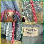 Vintage Blue Button Down Shirt with White butterfly Embroidery small euc Photo 6