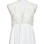 For Love & Lemons White Open Back Maxi Wedding Dress Boho Sexy Halter Gown Small Photo 2