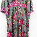 Charlie Paige  Womens Tropical Resortwear Floral Embroidered Midi Dress Size L Photo 0
