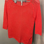 Jeanne pierre  coral open knit crochet sweater size small‎ Photo 0