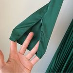 Mac Duggal  26542 Pleated Satin Long Sleeve V-Neck Gown Emerald Green 4 Photo 8