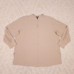 Eileen Fisher  Silk Georgette Crepe Band Collar Top Sz Extra Large Photo 4