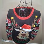 No Boundaries NWOT  Reindeer Sweater - Black, Red, Green SZ-S Photo 3