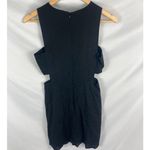 Elodie  Cutout Sleeveless Linen Blend Mini Dress Black Size XS Photo 3
