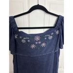 NWT Denim Chambray Floral Embroidered Dress Size Large Western Rodeo Boho Blue Photo 4