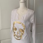 Zadig & Voltaire Tunisien Foil Skull Graphic Henley Photo 6