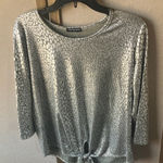 cha cha vente  Metallic Tie-Front Top petite large Photo 0