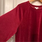 J. Jill Red Velvet Dress Long Sleeve Shift Size M Pima Cotton Holiday Romantic Size M Photo 1